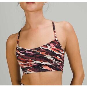 LuluLemon Athletica | Flow Y Nulu Bra B/C Cup Size 6 Yoga Sportsbra pink black